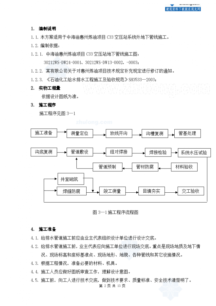 惠州石油项目室外地下管线施工方案-图二