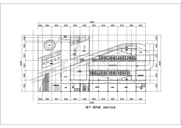 潮州市某社区1.3万平米8层框架结构休闲综合楼平立剖面设计CAD图纸-图二