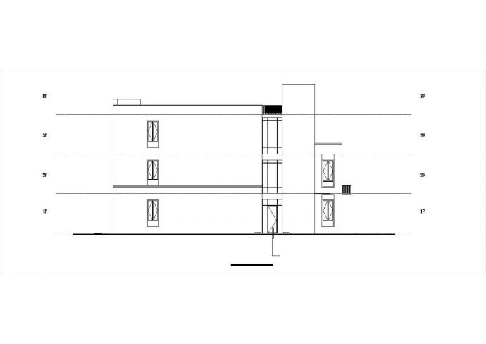 广州某街道2250平米三层混合结构社区幼儿园平立剖面设计CAD图纸_图1