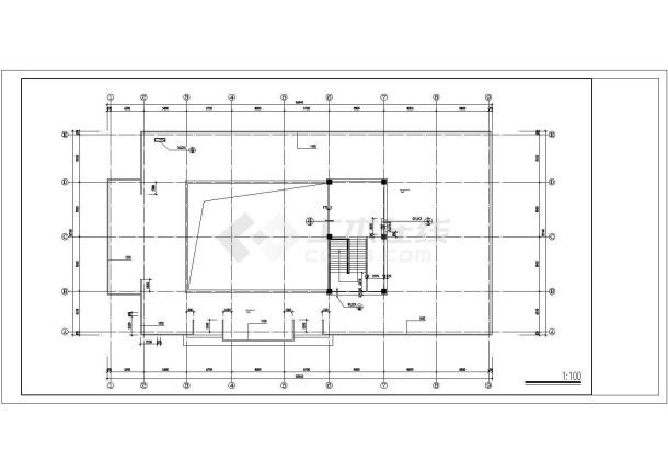 某城市学校图书馆建筑施工CAD参考图-图二