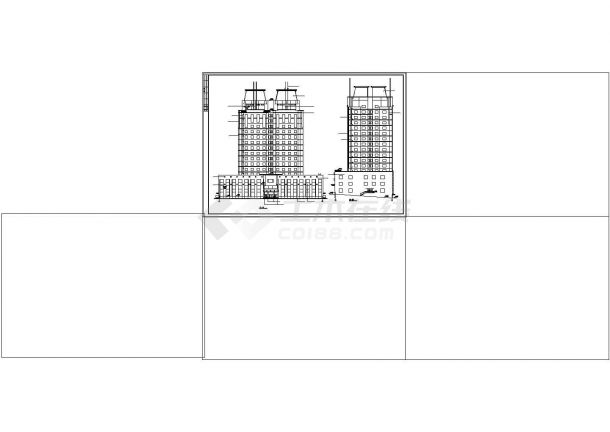 吉林省高层博士后公寓平面图户型图侧立面建筑cad图纸方案-图一