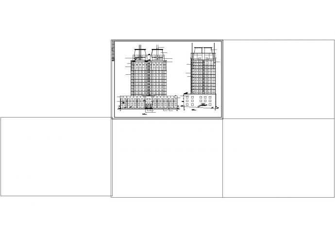 吉林省高层博士后公寓平面图户型图侧立面建筑cad图纸方案_图1