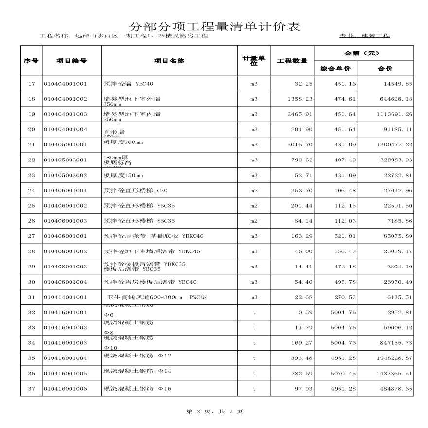 北京某高层住宅清单报价(框剪结构)施工方案-图二