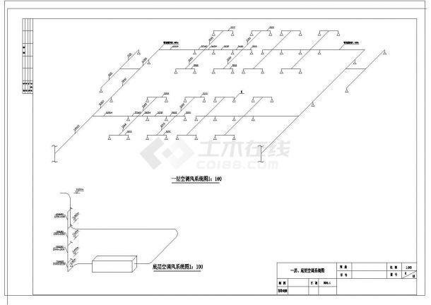 四层小型商场空调系统设计施工CAD图纸-图一