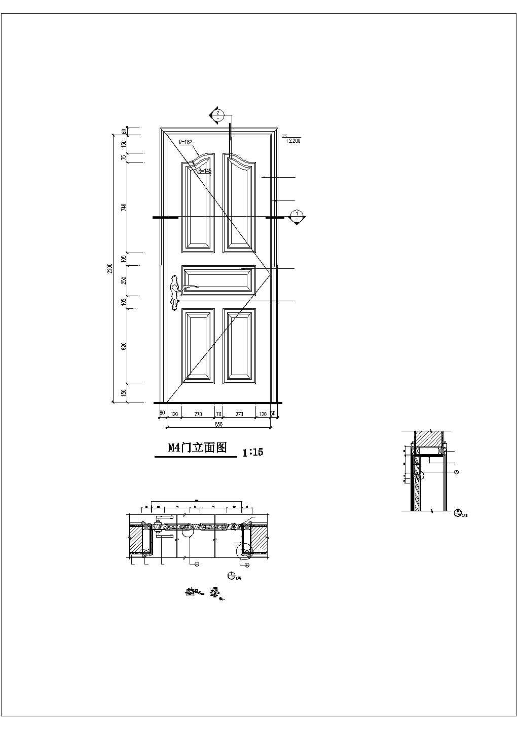某地法式别墅门设计CAD图纸（共4张）
