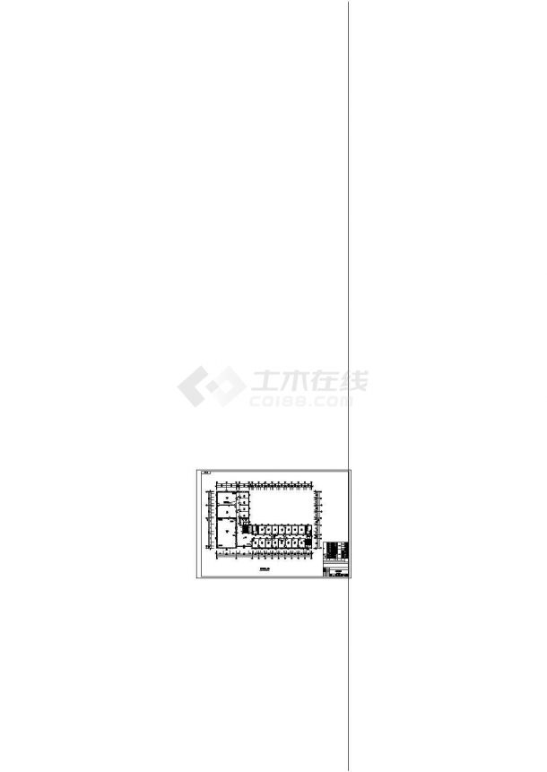 某地区办公楼及食堂建筑cad施工图纸-图一