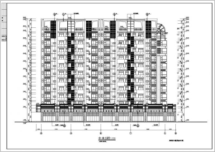 某高层框架剪力墙结构住宅楼设计cad全套建筑施工图纸（标注详细）_图1