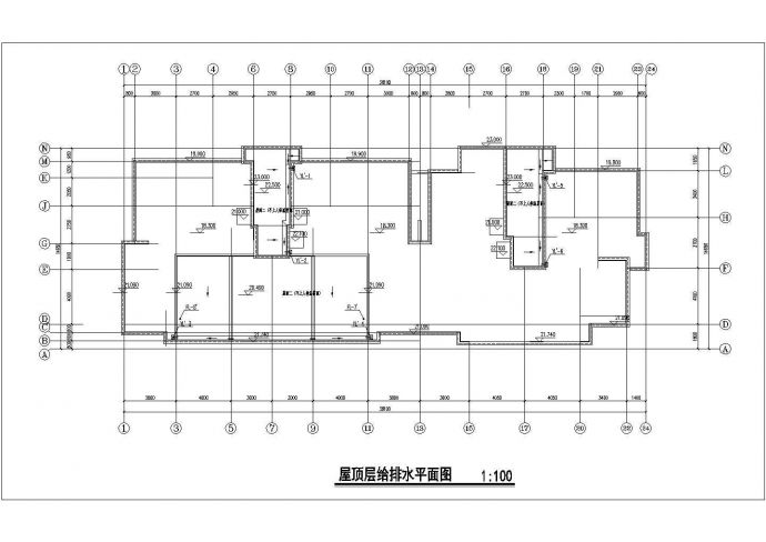 南昌市某小区八层框架结构住宅楼全套给排水设计CAD图纸（含机房层）_图1