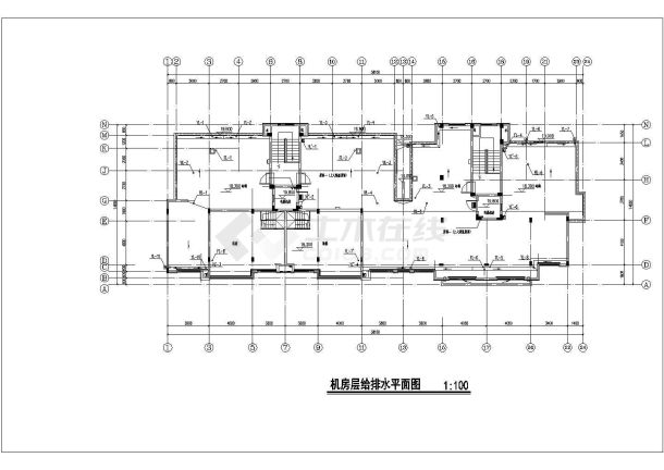 攀枝花市馨欣家园小区7层框架结构住宅楼全套给排水设计CAD图纸-图一