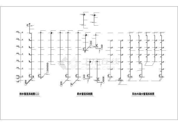 太原市新城佳园小区七层框架结构民居楼全套给排水设计CAD图纸-图一