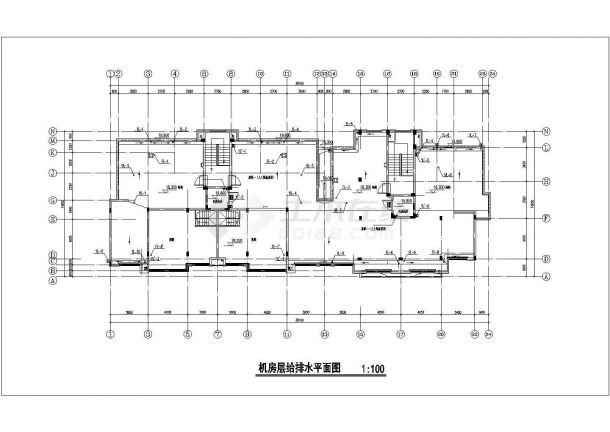 太原市新城佳园小区七层框架结构民居楼全套给排水设计CAD图纸-图二