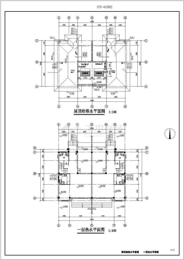 苏州市某小区430平米3层砖混结构住宅楼全套给排水设计CAD图纸-图一