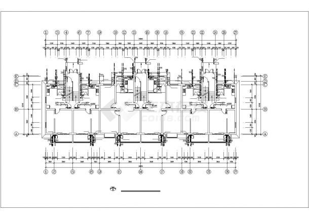 合肥市某小区六层砖混结构住宅楼给排水设计CAD图纸（1层6户）-图二