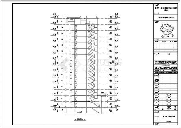 [上海]塔式高层矩形体块经济适用房建筑施工图-图一