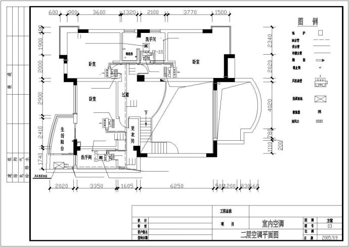 某住宅户型中央空调设计施工CAD图_图1