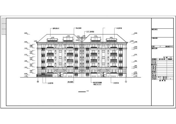 坤泰花苑六层住宅楼全套建筑cad图纸-图二