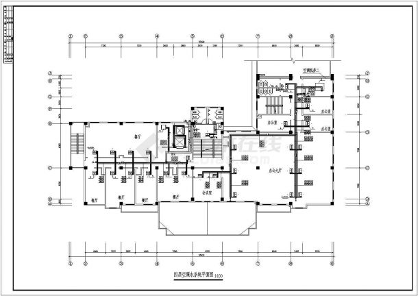某多层综合楼风系统和水系统设计cad平面施工图纸（甲级院设计）-图二