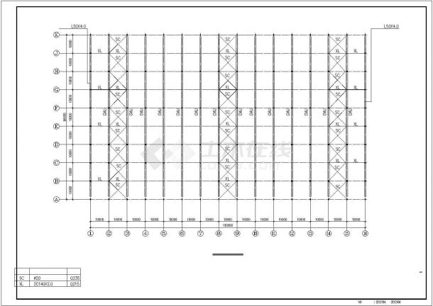 厂房设计_某公司门式钢结构厂房CAD施工图纸-图二