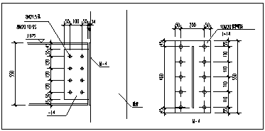 某常见的钢结构螺栓连接节点构造大样设计cad图(含8种设计)_图1