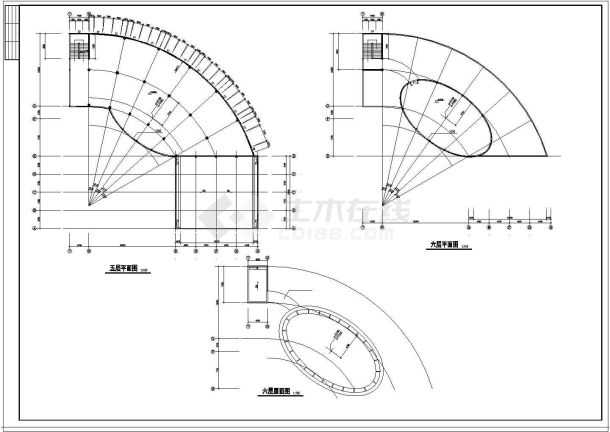 某商业城施工全套建筑设计cad图纸-图二