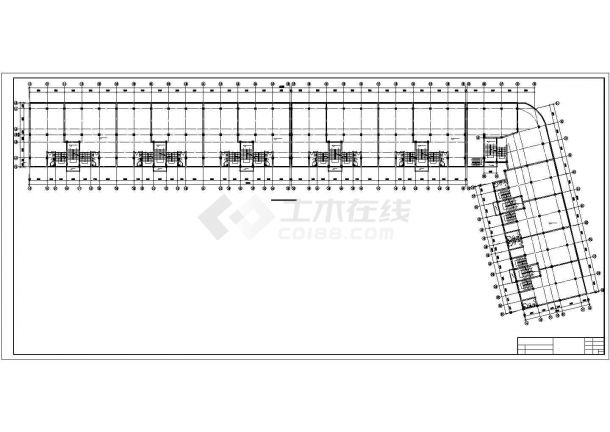 3900平米7层框架结构商住楼给排水施工设计CAD图纸（含闷顶层）-图一