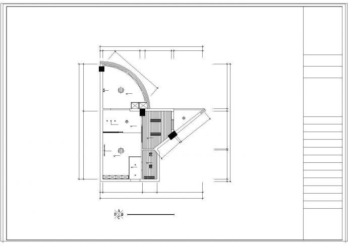 某市单身公寓详细户型设计施工cad图纸_图1