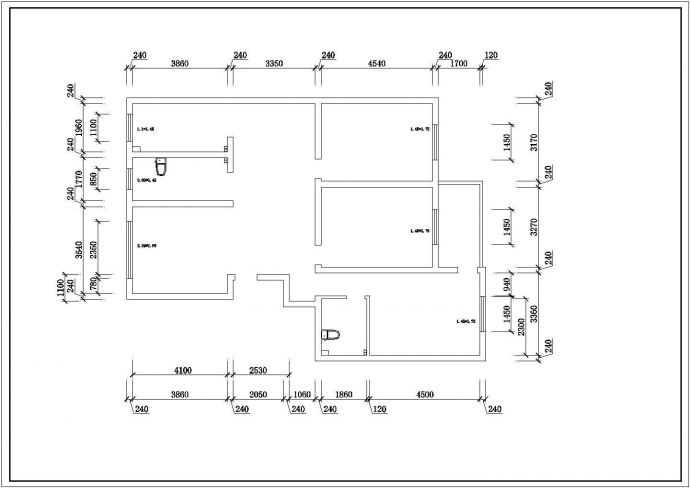 苏州市某新建小区128平米户型全套装修设计CAD图纸_图1