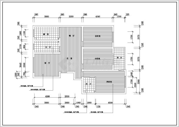 苏州市某新建小区128平米户型全套装修设计CAD图纸-图二