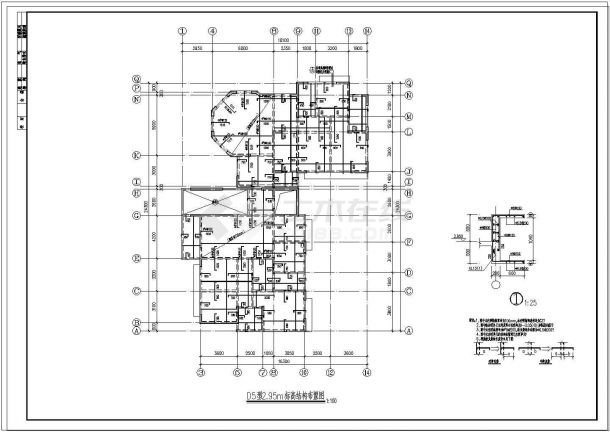 某小高层剪力墙住宅楼结构施工设计cad图纸-图二