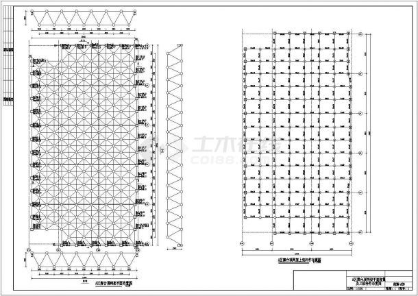 青岛舞台网架结构详细建筑施工图-图二