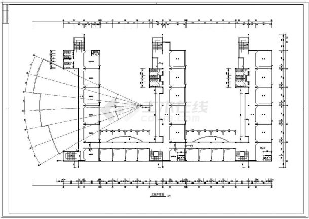 某小学教学楼建筑设计cad施工图及竣工照片-图一