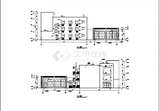 泗洪县二套幼儿园教学楼建筑设计施工cad图纸（含说明）-图二