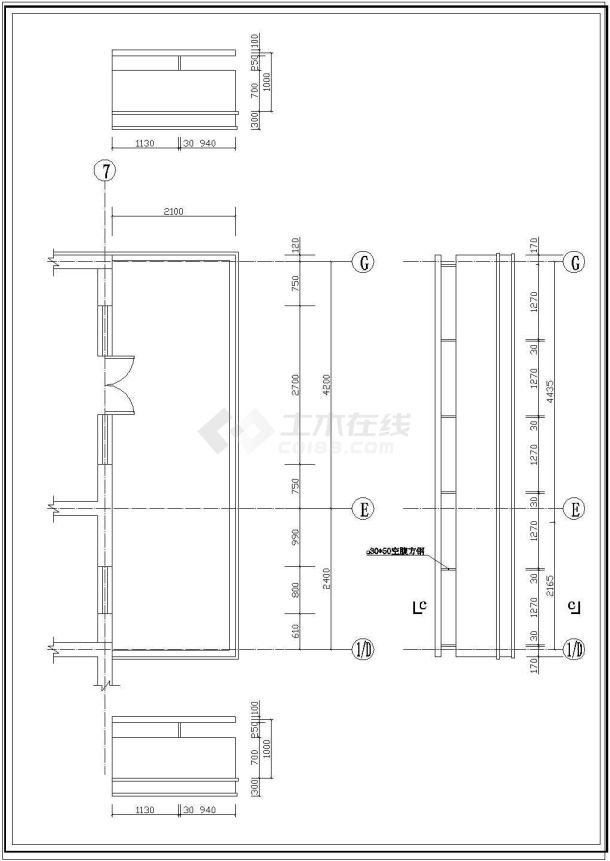 阳台建筑设计大样cad施工图纸-图一