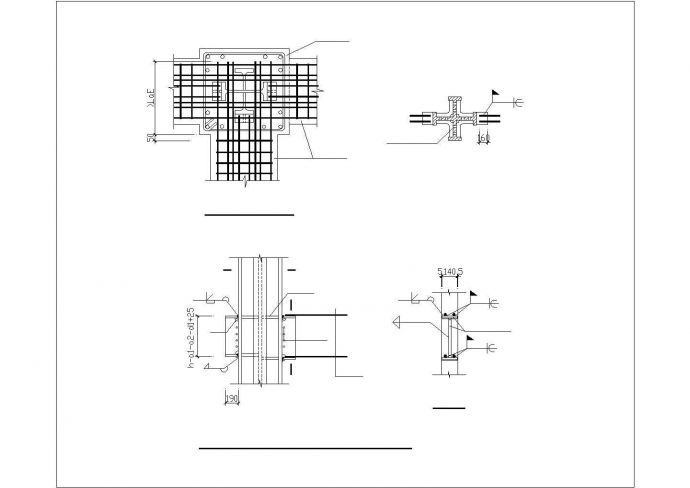 型钢柱构造大样图-8-型钢柱与梁相交处节点构造二.cad_图1