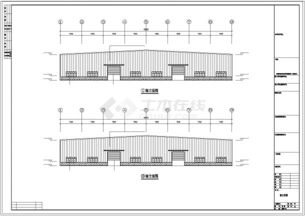 安徽钢结构工程仓库CAD施工图-图一