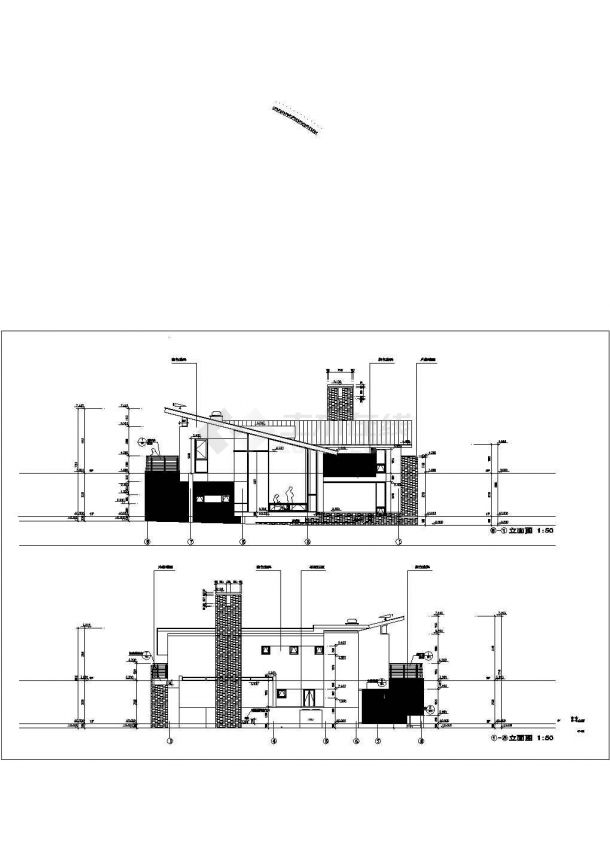 某二层框架结构豪华型别墅设计cad全套建施图（甲级院设计）-图二