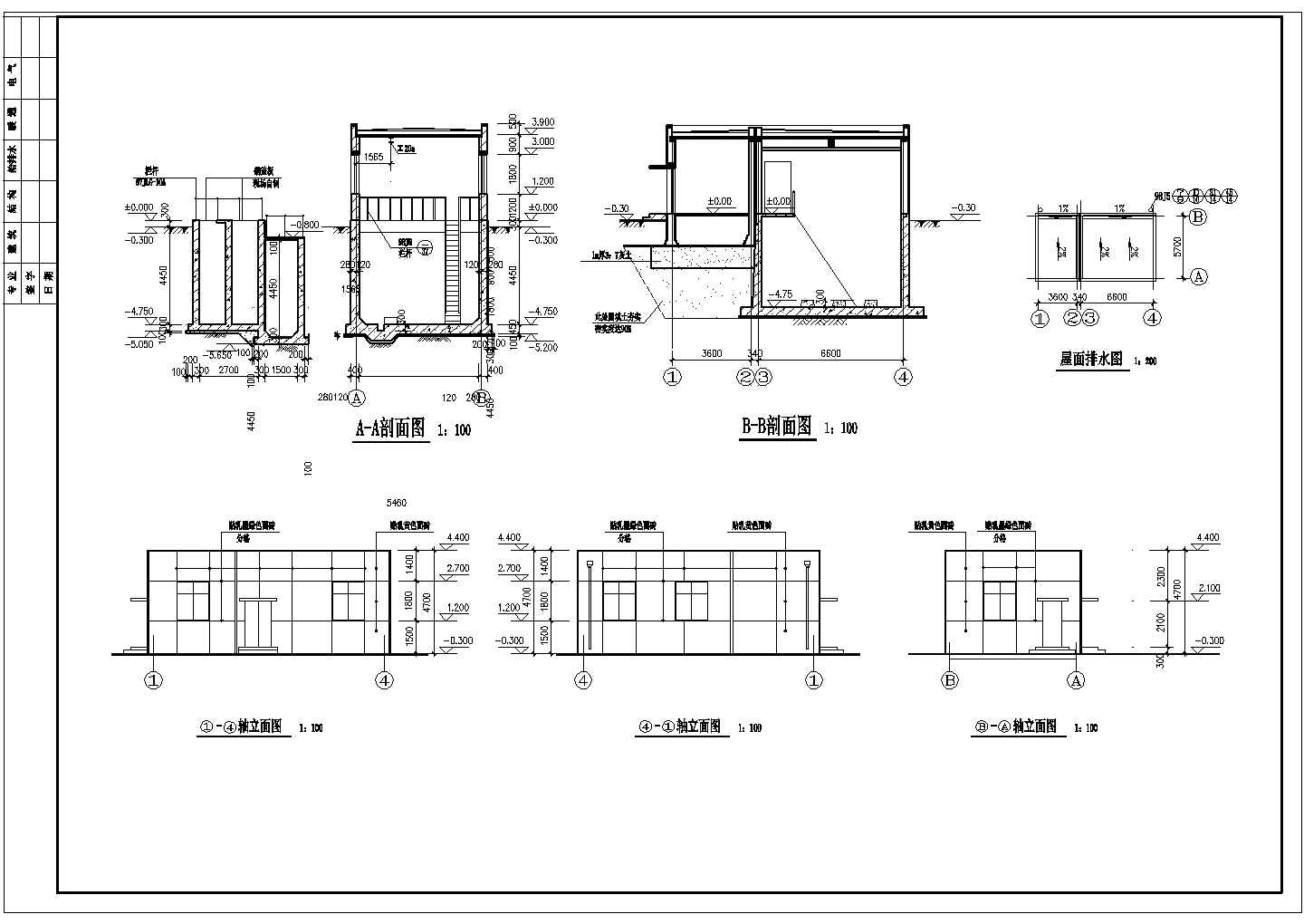 某泵房结构cad设计施工图纸