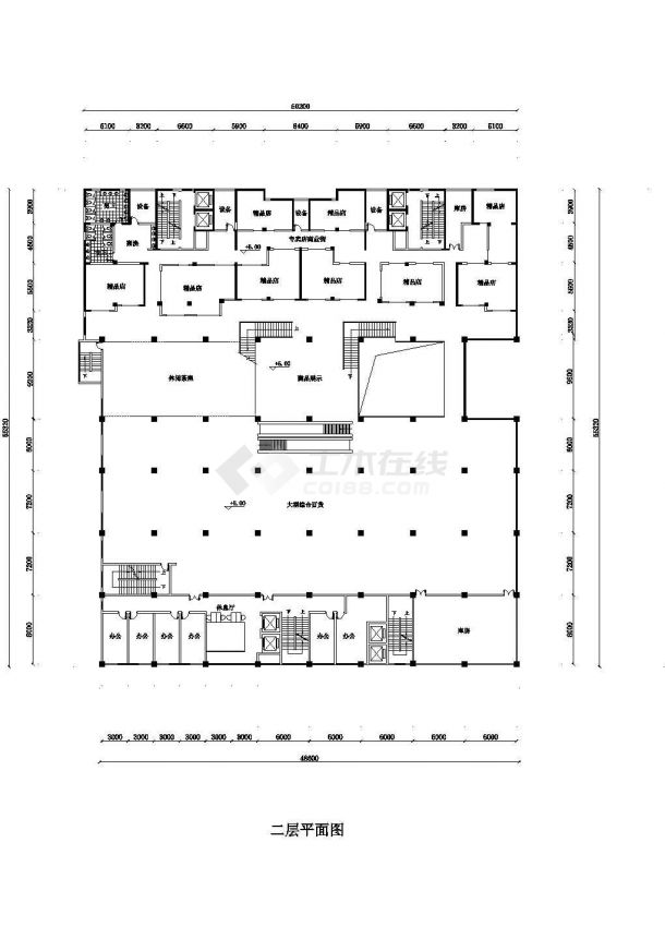 某4层大型商场建筑设计CAD方案图（含地下室设计）-图一
