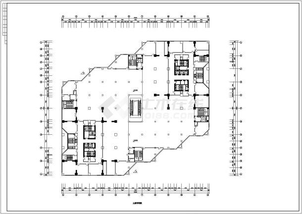 某6层大型商场建筑设计CAD施工图（含裙房屋顶设计）-图一