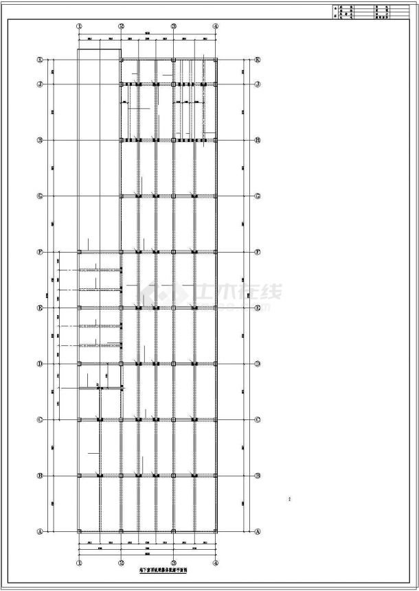 单层矩形柱框架结构地下车库结构设计CAD施工图-图一