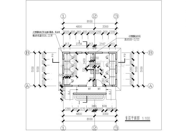 某景区公共厕所建筑设计全套CAD图-图二
