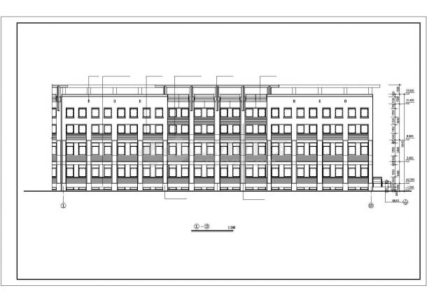 某城镇3层商场建筑设计CAD平面图（含半地下室设计）-图二