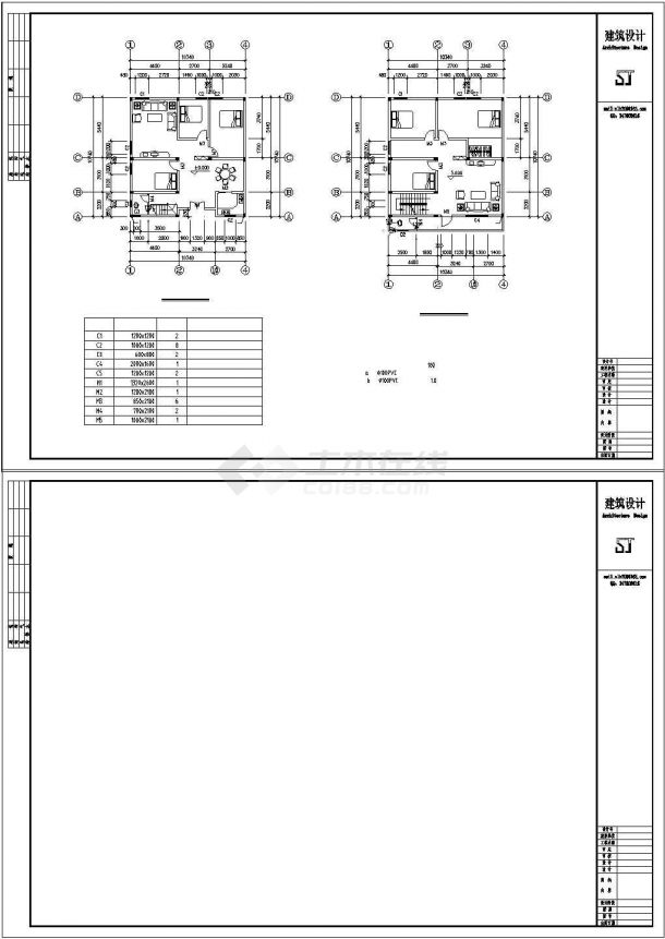 某新农村建筑设计cad施工图含效果图-图二