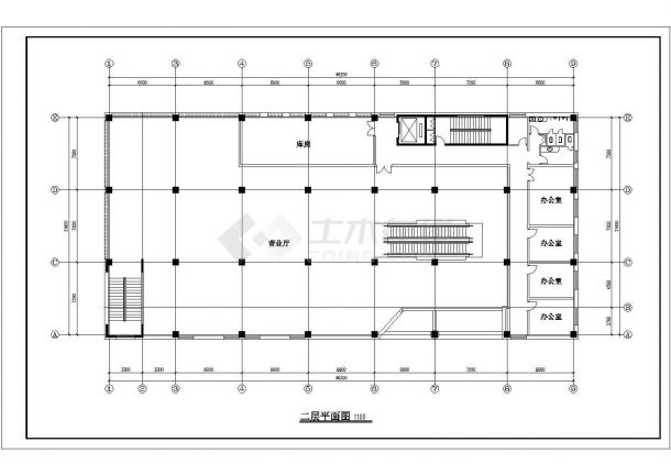 3层小型商场建筑设计CAD方案图-图一