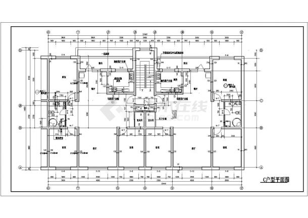 某科技中心办公楼带住宅楼建筑设计CAD图-图一