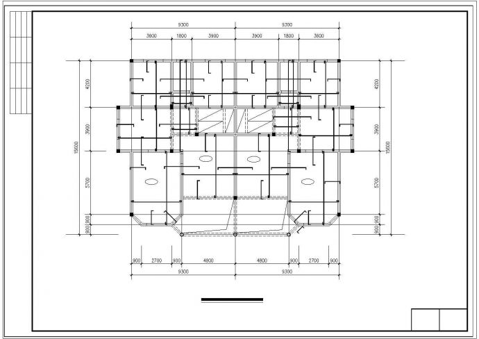 一套联体别墅建筑结构cad施工图含效果图_图1