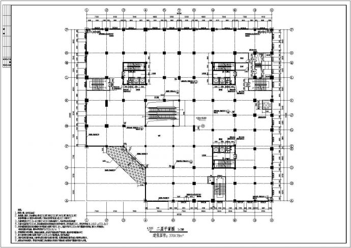 多层商场综合楼规划设计建筑施工cad图纸，共三张_图1
