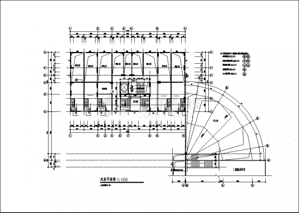 东北二套商住楼建筑设计施工cad图纸（含说明)-图二