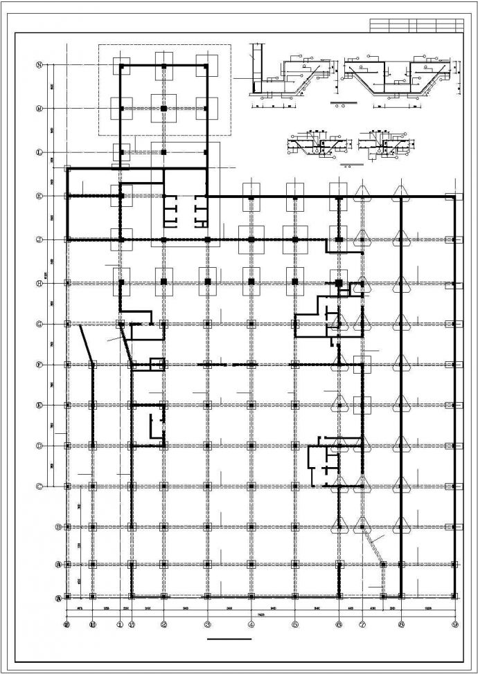 某地2层地下室建筑结构设计施工cad图纸_图1