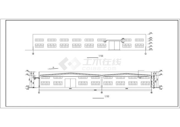 厂房设计_某单层钢结构厂房全套建筑施工cad图纸-图一